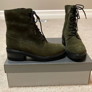 NWB La Canadienne Waterproof Suede Leather Olive Boots Booties 6 36